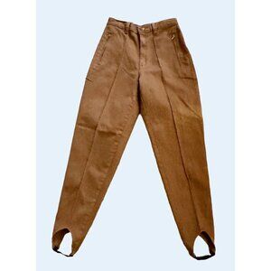 Vintage GITANO 80s / 90s Brown Stirrup Pants Jeans Size 24 NWT